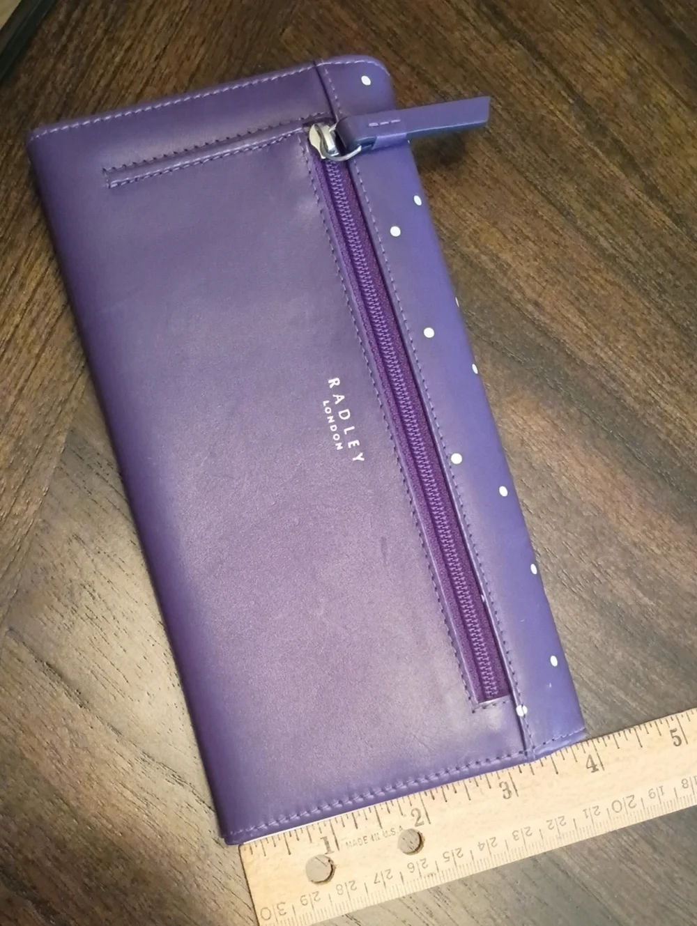 Radley london purple gingerbread Christmas dogs snow wallet
